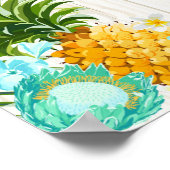 ルアウ（ハワイ式宴会）ハワイアン素朴ビーチ結婚のバナー ポスター (角)