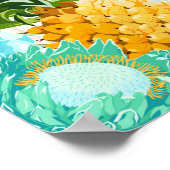 ルアウ（ハワイ式宴会）ハワイアン素朴ビーチ結婚ブライダルシャワー ポスター (角)