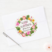 ルアウ(ハワイ式宴会)ハワイアン素朴ビーチ結婚式ラベル ラウンドシール (封筒)