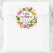 ルアウ(ハワイ式宴会)ハワイアン素朴ビーチ結婚式ラベル ラウンドシール (バッグ)