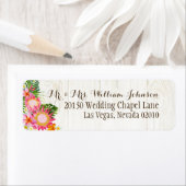 ルアウ（ハワイ式宴会）ハワイアン素朴ビーチ結婚式ラベル ラベル (インサイチュ)