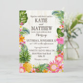 ルアウ（ハワイ式宴会）ハワイアン素朴ビーチ結婚s 招待状 (スタンド正面)