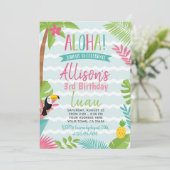 ルアウ(ハワイ式宴会)ハワイアン誕生日招待状 招待状 (スタンド正面)