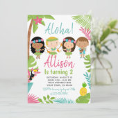ルアウ（ハワイ式宴会）ハワイアン誕生日 招待状 (スタンド正面)
