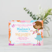 ルアウ（ハワイ式宴会）ハワイガール誕生日の招待状 招待状 (スタンド正面)