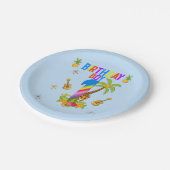 ルアウ（ハワイ式宴会）ハワイハワイアンプールボーイバースデーパーティー   ペーパープレート (アングル)