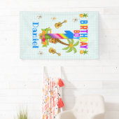 ルアウ（ハワイ式宴会）ハワイハワイアンプールボーイバースデーパーティー  横断幕 (インサイチュ)