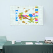 ルアウ（ハワイ式宴会）ハワイハワイアンプールボーイバースデーパーティー  横断幕 (トレードショー)