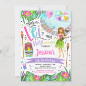 ルアウ（ハワイ式宴会）バースデーパーティハワイアンパイナップルパーティー  招待状 (正面)