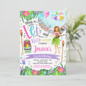 ルアウ（ハワイ式宴会）バースデーパーティハワイアンパイナップルパーティー  招待状 (スタンド正面)