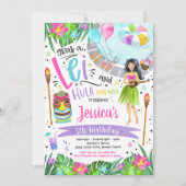 ルアウ（ハワイ式宴会）バースデーパーティハワイアンパイナップルパーティー 招待状 (正面)