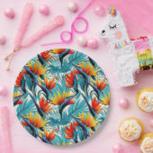 ルアウ（ハワイ式宴会）バードオブパラダイス ペーパープレート (パーティー)