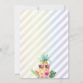 ルアウ(ハワイ式宴会)パイナップルハワイアンガールバースデーパーティー 招待状 (裏面)