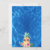 ルアウ(ハワイ式宴会)パイナップルハワイアン誕生日プールパーティー 招待状 (裏面)