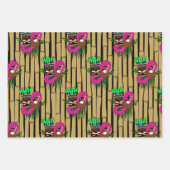 ルアウ（ハワイ式宴会）パターン ラッピングペーパーシート (正面)