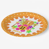 ルアウ(ハワイ式宴会)パーソナライズされた第11誕生日紙プレート ペーパープレート (アングル)