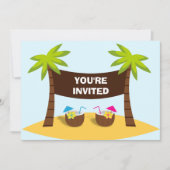 ルアウ(ハワイ式宴会)パーティの招待状 招待状 (正面)