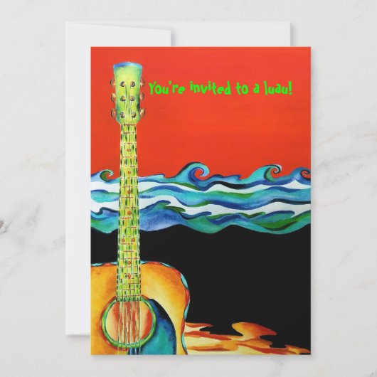 ルアウ（ハワイ式宴会）パーティの招待状 招待状 (正面)