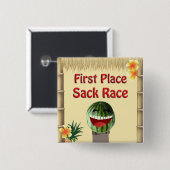 ルアウ(ハワイ式宴会)パーティーティキハット1プレイススイカサックレース1 缶バッジ (正面&裏面)