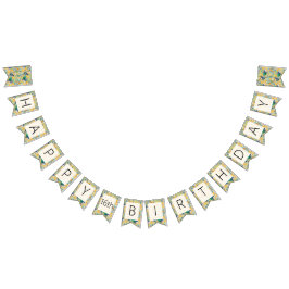 ルアウ（ハワイ式宴会）パーティーバナー |トゥーカン&パイナップル バンティングフラッグ