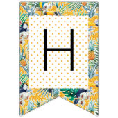 ルアウ（ハワイ式宴会）パーティーバナー |トゥーカン&パイナップル バンティングフラッグ (第2の旗)