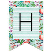 ルアウ（ハワイ式宴会）パーティーバナー |フラミンゴス&パームズ バンティングフラッグ (第2の旗)