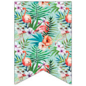 ルアウ（ハワイ式宴会）パーティーバナー |フラミンゴス&パームズ バンティングフラッグ (第1の旗)