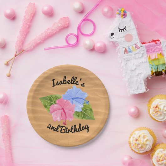 ルアウ（ハワイ式宴会）パーティーパーソナライズされたプレート ペーパープレート (パーティー)