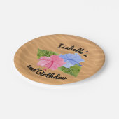 ルアウ（ハワイ式宴会）パーティーパーソナライズされたプレート ペーパープレート (アングル)