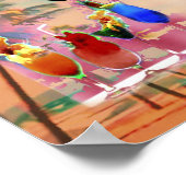 ルアウ（ハワイ式宴会）パーティーポスターヴィンテージハワイアンビーチ ポスター (角)