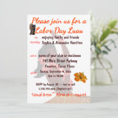 ルアウ(ハワイ式宴会)パーティー労働デーバーベキュー 招待状 (スタンド正面)