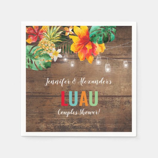 ルアウ(ハワイ式宴会)パーティー スタンダードカクテルナプキン (正面)