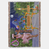 ルアウ（ハワイ式宴会）パーティー スローブランケット (正面縦)