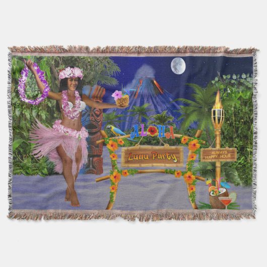 ルアウ（ハワイ式宴会）パーティー スローブランケット (正面)