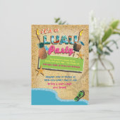 ルアウ(ハワイ式宴会)ビーチティキトロピカルパーティの招待状 招待状 (スタンド正面)