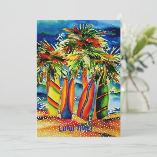 ルアウ（ハワイ式宴会）ビーチパーティの招待状 招待状 (スタンド正面)