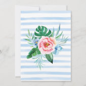 ルアウ（ハワイ式宴会）ビーチパーティー熱帯フローラハワイアン誕生日 招待状 (裏面)