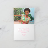 ルアウ(ハワイ式宴会)ビーチ熱帯フローラハワイアン誕生日写真 サンキューカード (内部)