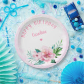 ルアウ(ハワイ式宴会)ビーチ熱帯フローラハワイアン誕生日 ペーパープレート (パーティー)