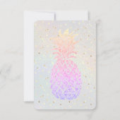 ルアウ(ハワイ式宴会)フェイクカラフルグリッターパイナップル誕生日 招待状 (裏面)