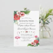 ルアウ(ハワイ式宴会)フラミンゴトロピカルフローラリハーサルディナー 招待状 (スタンド正面)