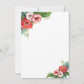 ルアウ(ハワイ式宴会)フラミンゴトロピカルフローラリハーサルディナー 招待状 (裏面)