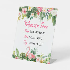 ルアウ（ハワイ式宴会）フラミンゴトロピカルミモザバー徴候 台座サイン