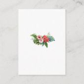 ルアウ(ハワイ式宴会)フラミンゴ熱帯結婚フローラ詳細 エンクロージャーカード (裏面)