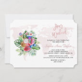 ルアウ（ハワイ式宴会）フローラバラ金ゴールドバチェロレッテヘンウィークエンド 招待状 (正面)