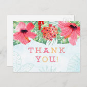 ルアウ（ハワイ式宴会）ブライダルシャワー感謝していユハガキ ポストカード (正面/裏面)