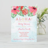 ルアウ（ハワイ式宴会）ブライダルシャワー、ハワイのベビーシャワー、トロピカル 招待状 (スタンド正面)