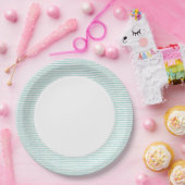 ルアウ(ハワイ式宴会)プレート |グリーンストライプ ペーパープレート (パーティー)