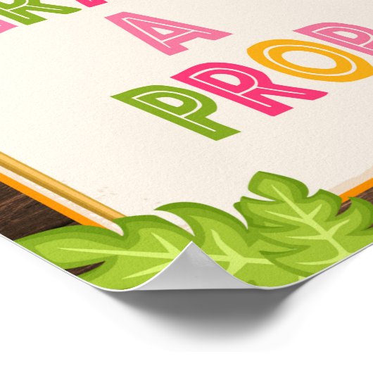 ルアウ（ハワイ式宴会）プロップ記号をつかむ ポスター (角)