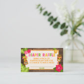 ルアウ（ハワイ式宴会）ベビーシャワーおむつラッフルカード エンクロージャーカード (スタンド正面)